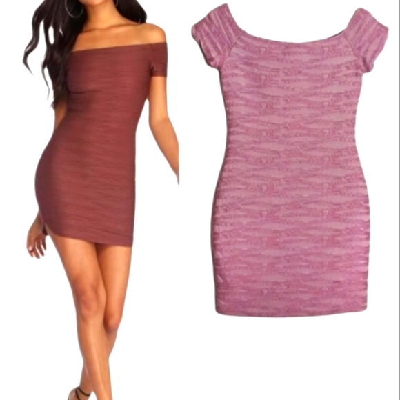 Wet Seal Dresses & Skirts - Wet Seal Bodycon Bandage Mini Off Shoulder Dress
